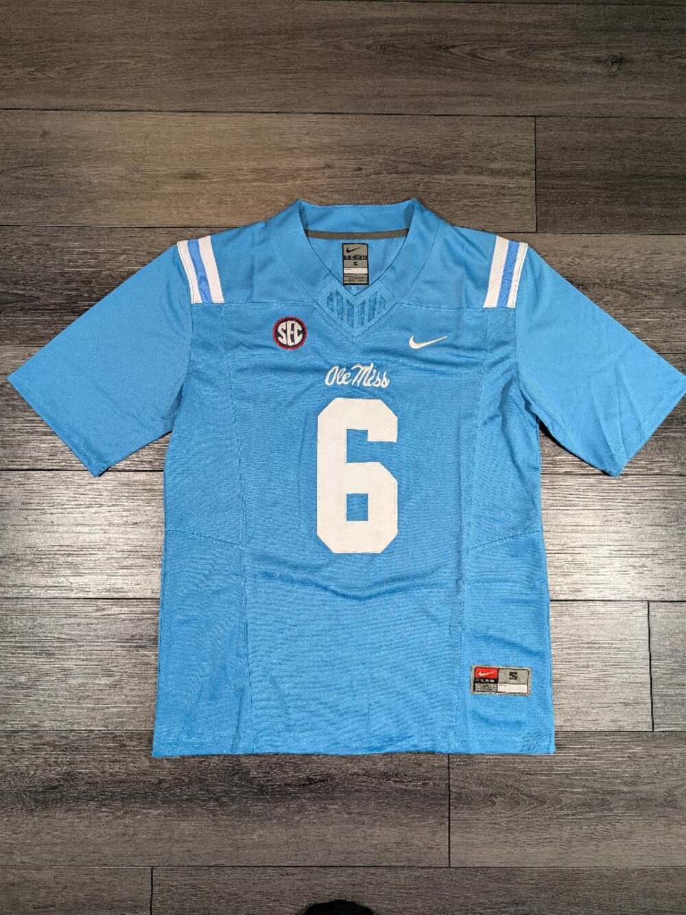 Trinidad Chambliss #6 Ole Miss Rebels Powder Blue Football Jersey Men's Small